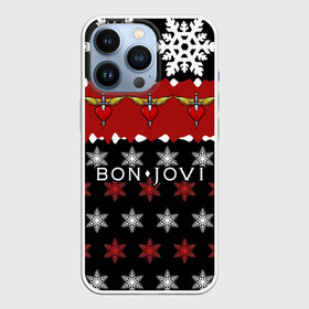 Чехол для iPhone 13 Pro с принтом Праздничный Bon Jovi в Санкт-Петербурге,  |  | bon | jovi | бон | группа | джови | новогодний | новый год | праздник | рождество | рок | снежинки