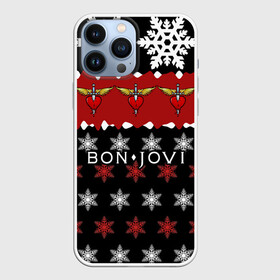 Чехол для iPhone 13 Pro Max с принтом Праздничный Bon Jovi в Санкт-Петербурге,  |  | bon | jovi | бон | группа | джови | новогодний | новый год | праздник | рождество | рок | снежинки