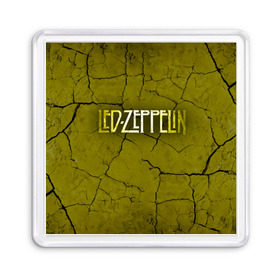 Магнит 55*55 с принтом Led Zeppelin в Санкт-Петербурге, Пластик | Размер: 65*65 мм; Размер печати: 55*55 мм | led zeppelin | группа | джимми пейдж | джон генри бонэм | джон пол джонс | лед зепелен | лед зеппелин | роберт плант | рок