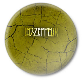Значок с принтом Led Zeppelin в Санкт-Петербурге,  металл | круглая форма, металлическая застежка в виде булавки | Тематика изображения на принте: led zeppelin | группа | джимми пейдж | джон генри бонэм | джон пол джонс | лед зепелен | лед зеппелин | роберт плант | рок
