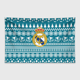 Флаг-баннер с принтом Ronaldo 7 Новогодний в Санкт-Петербурге, 100% полиэстер | размер 67 х 109 см, плотность ткани — 95 г/м2; по краям флага есть четыре люверса для крепления | fc | real madrid | реал мадрид | спорт | спортивные | фк | футбол | футбольный клуб