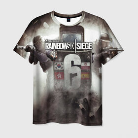 Мужская футболка 3D с принтом Tom Clancy Rainbow Six Siege в Санкт-Петербурге, 100% полиэфир | прямой крой, круглый вырез горловины, длина до линии бедер | 6 | rainbow six | siege | война | игра | оружие | осада | шутер