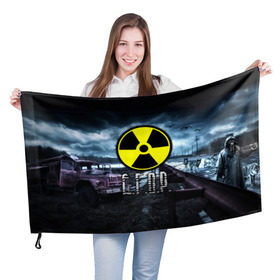 Флаг 3D с принтом S.T.A.L.K.E.R. - Е.Г.О.Р. в Санкт-Петербурге, 100% полиэстер | плотность ткани — 95 г/м2, размер — 67 х 109 см. Принт наносится с одной стороны | stalker | егор | егорка | имя | припять | радиация | сталкер | чернобыль