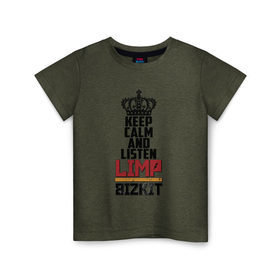 Детская футболка хлопок с принтом Keep calm and listen LB в Санкт-Петербурге, 100% хлопок | круглый вырез горловины, полуприлегающий силуэт, длина до линии бедер | limp bizkit | джон отто | лимбизкит | лимп бизкит | лимпбизкит | сэм риверс | уэс борланд | фред дёрст