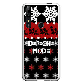 Чехол для Honor P Smart Z с принтом Праздничный Depeche Mode в Санкт-Петербурге, Силикон | Область печати: задняя сторона чехла, без боковых панелей | depeche mode | вестник моды | депеш мод | дэйв гаан | мартин гор | новогодний | новый год | рождество | роза | снежинки | энди флетчер