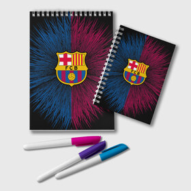 Блокнот с принтом FC Barca 2018 Creative uniform в Санкт-Петербурге, 100% бумага | 48 листов, плотность листов — 60 г/м2, плотность картонной обложки — 250 г/м2. Листы скреплены удобной пружинной спиралью. Цвет линий — светло-серый
 | fc | fc barcelona | fcb | барселона | спорт | спортивные | фк | футбол | футбольный клуб