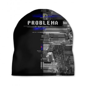 Шапка 3D с принтом Problema в Санкт-Петербурге, 100% полиэстер | универсальный размер, печать по всей поверхности изделия | Тематика изображения на принте: city | problem | город | надписи | помехи | проблема | шум