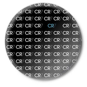 Значок с принтом Ronaldo CR7 в Санкт-Петербурге,  металл | круглая форма, металлическая застежка в виде булавки | Тематика изображения на принте: fc | real madrid | реал мадрид | спорт | спортивные | фк | футбол | футбольный клуб