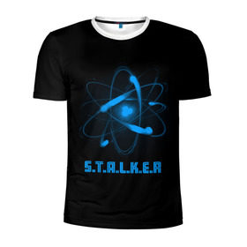 Мужская футболка 3D спортивная с принтом Сталкер в Санкт-Петербурге, 100% полиэстер с улучшенными характеристиками | приталенный силуэт, круглая горловина, широкие плечи, сужается к линии бедра | game | stalker | игры | сталкер