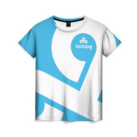 Женская футболка 3D с принтом cs:go - Cloud 9 (2018 Style) в Санкт-Петербурге, 100% полиэфир ( синтетическое хлопкоподобное полотно) | прямой крой, круглый вырез горловины, длина до линии бедер | 0x000000123 | 9 | cloud9 | csgo | клауд | кс го
