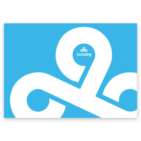 Поздравительная открытка с принтом cs:go - Cloud 9 (2018 Style) в Санкт-Петербурге, 100% бумага | плотность бумаги 280 г/м2, матовая, на обратной стороне линовка и место для марки
 | 0x000000123 | 9 | cloud9 | csgo | клауд | кс го