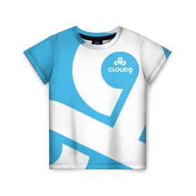Детская футболка 3D с принтом cs:go - Cloud 9 (2018 Style) в Санкт-Петербурге, 100% гипоаллергенный полиэфир | прямой крой, круглый вырез горловины, длина до линии бедер, чуть спущенное плечо, ткань немного тянется | 0x000000123 | 9 | cloud9 | csgo | клауд | кс го