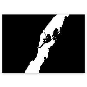 Поздравительная открытка с принтом Climbing в Санкт-Петербурге, 100% бумага | плотность бумаги 280 г/м2, матовая, на обратной стороне линовка и место для марки
 | climbing | климбинг | отвес | скала | скалодром | скалолаз | скалолазание | сколы | ущелье