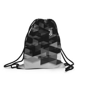 Рюкзак-мешок 3D с принтом Juventus 2018 Geometry Sport в Санкт-Петербурге, 100% полиэстер | плотность ткани — 200 г/м2, размер — 35 х 45 см; лямки — толстые шнурки, застежка на шнуровке, без карманов и подкладки | Тематика изображения на принте: fc | juventus | спорт | спортивные | фк | футбол | футбольный клуб | ювентус