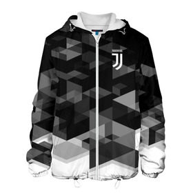 Мужская куртка 3D с принтом Juventus 2018 Geometry Sport в Санкт-Петербурге, ткань верха — 100% полиэстер, подклад — флис | прямой крой, подол и капюшон оформлены резинкой с фиксаторами, два кармана без застежек по бокам, один большой потайной карман на груди. Карман на груди застегивается на липучку | Тематика изображения на принте: fc | juventus | спорт | спортивные | фк | футбол | футбольный клуб | ювентус