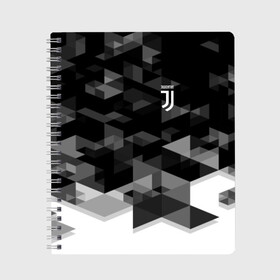 Тетрадь с принтом JUVENTUS GEOMETRY SPORT в Санкт-Петербурге, 100% бумага | 48 листов, плотность листов — 60 г/м2, плотность картонной обложки — 250 г/м2. Листы скреплены сбоку удобной пружинной спиралью. Уголки страниц и обложки скругленные. Цвет линий — светло-серый
 | Тематика изображения на принте: fc | juventus | спорт | спортивные | фк | футбол | футбольный клуб | ювентус