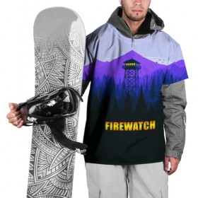 Накидка на куртку 3D с принтом Firewatch в Санкт-Петербурге, 100% полиэстер |  | Тематика изображения на принте: вышка | закат | лес | пейзаж