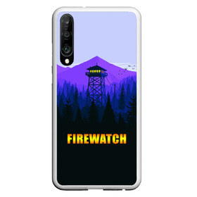 Чехол для Honor P30 с принтом Firewatch в Санкт-Петербурге, Силикон | Область печати: задняя сторона чехла, без боковых панелей | Тематика изображения на принте: вышка | закат | лес | пейзаж