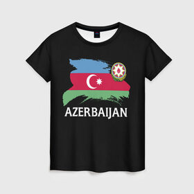 Женская футболка 3D с принтом Азербайджан в Санкт-Петербурге, 100% полиэфир ( синтетическое хлопкоподобное полотно) | прямой крой, круглый вырез горловины, длина до линии бедер | azerbaijan | azerbaycan | baku | sssr | азербайджан | азербайджанская | азия | айзербайджан | баку | карта | мусульмане | народ | республика | советский союз | ссср | страна | флаг