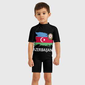 Детский купальный костюм 3D с принтом Азербайджан в Санкт-Петербурге, Полиэстер 85%, Спандекс 15% | застежка на молнии на спине | azerbaijan | azerbaycan | baku | sssr | азербайджан | азербайджанская | азия | айзербайджан | баку | карта | мусульмане | народ | республика | советский союз | ссср | страна | флаг