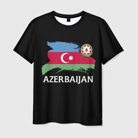 Мужская футболка 3D с принтом Азербайджан в Санкт-Петербурге, 100% полиэфир | прямой крой, круглый вырез горловины, длина до линии бедер | azerbaijan | azerbaycan | baku | sssr | азербайджан | азербайджанская | азия | айзербайджан | баку | карта | мусульмане | народ | республика | советский союз | ссср | страна | флаг