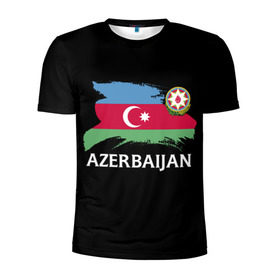 Мужская футболка 3D спортивная с принтом Азербайджан в Санкт-Петербурге, 100% полиэстер с улучшенными характеристиками | приталенный силуэт, круглая горловина, широкие плечи, сужается к линии бедра | azerbaijan | azerbaycan | baku | sssr | азербайджан | азербайджанская | азия | айзербайджан | баку | карта | мусульмане | народ | республика | советский союз | ссср | страна | флаг