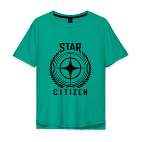 Мужская футболка хлопок Oversize с принтом Star Citizen в Санкт-Петербурге, 100% хлопок | свободный крой, круглый ворот, “спинка” длиннее передней части | Тематика изображения на принте: игра | космический | космос | симулятор