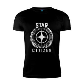 Мужская футболка премиум с принтом Star Citizen в Санкт-Петербурге, 92% хлопок, 8% лайкра | приталенный силуэт, круглый вырез ворота, длина до линии бедра, короткий рукав | игра | космический | космос | симулятор