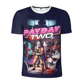 Мужская футболка 3D спортивная с принтом Payday_3 в Санкт-Петербурге, 100% полиэстер с улучшенными характеристиками | приталенный силуэт, круглая горловина, широкие плечи, сужается к линии бедра | Тематика изображения на принте: chains | dallas | heist | hoxton | payday | the heist | wolf | банк | грабители | мафиози | мафия | наемники | ограбление