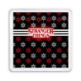 Магнит 55*55 с принтом Свитер Stranger Things Dark в Санкт-Петербурге, Пластик | Размер: 65*65 мм; Размер печати: 55*55 мм | stranger things | очень странные дела