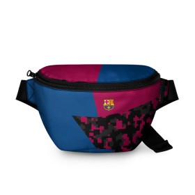 Поясная сумка 3D с принтом FC Barca 2018 Creative uniform в Санкт-Петербурге, 100% полиэстер | плотная ткань, ремень с регулируемой длиной, внутри несколько карманов для мелочей, основное отделение и карман с обратной стороны сумки застегиваются на молнию | fc | fc barcelona | fcb | барселона | спорт | спортивные | фк | футбол | футбольный клуб