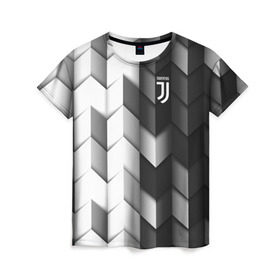 Женская футболка 3D с принтом Juventus 2018 Geometry Sport в Санкт-Петербурге, 100% полиэфир ( синтетическое хлопкоподобное полотно) | прямой крой, круглый вырез горловины, длина до линии бедер | fc | juventus | спорт | спортивные | фк | футбол | футбольный клуб | ювентус
