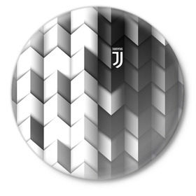 Значок с принтом Juventus 2018 Geometry Sport в Санкт-Петербурге,  металл | круглая форма, металлическая застежка в виде булавки | fc | juventus | спорт | спортивные | фк | футбол | футбольный клуб | ювентус