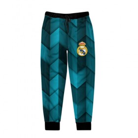Мужские брюки 3D с принтом Real Madrid 2018 Sport в Санкт-Петербурге, 100% полиэстер | манжеты по низу, эластичный пояс регулируется шнурком, по бокам два кармана без застежек, внутренняя часть кармана из мелкой сетки | Тематика изображения на принте: 