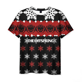 Мужская футболка 3D с принтом Праздничный The Offspring в Санкт-Петербурге, 100% полиэфир | прямой крой, круглый вырез горловины, длина до линии бедер | Тематика изображения на принте: the offspring | офспринг | оффспринг | рок