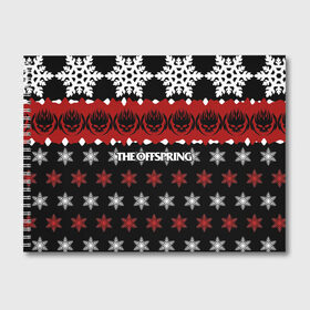 Альбом для рисования с принтом Праздничный The Offspring в Санкт-Петербурге, 100% бумага
 | матовая бумага, плотность 200 мг. | the offspring | офспринг | оффспринг | рок