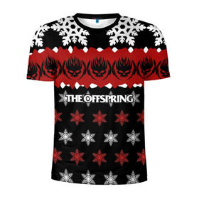 Мужская футболка 3D спортивная с принтом Праздничный The Offspring в Санкт-Петербурге, 100% полиэстер с улучшенными характеристиками | приталенный силуэт, круглая горловина, широкие плечи, сужается к линии бедра | the offspring | офспринг | оффспринг | рок