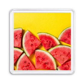 Магнит 55*55 с принтом арбуз в Санкт-Петербурге, Пластик | Размер: 65*65 мм; Размер печати: 55*55 мм | Тематика изображения на принте: berry | food | fruit | health | rest | summer | vegan | vegetarianism | vitamins | watermelon | арбуз | веган | вегетарианство | витамины | еда | здоровье | лето | отдых | фрукты | ягода