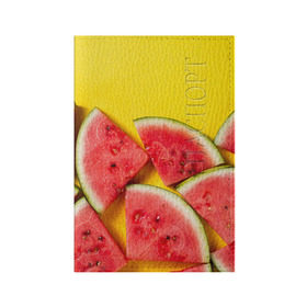 Обложка для паспорта матовая кожа с принтом арбуз в Санкт-Петербурге, натуральная матовая кожа | размер 19,3 х 13,7 см; прозрачные пластиковые крепления | berry | food | fruit | health | rest | summer | vegan | vegetarianism | vitamins | watermelon | арбуз | веган | вегетарианство | витамины | еда | здоровье | лето | отдых | фрукты | ягода