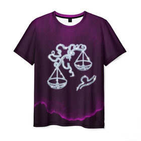 Мужская футболка 3D с принтом Весы в Санкт-Петербурге, 100% полиэфир | прямой крой, круглый вырез горловины, длина до линии бедер | весы | звезды | знаки зодиака | космос | созвездие
