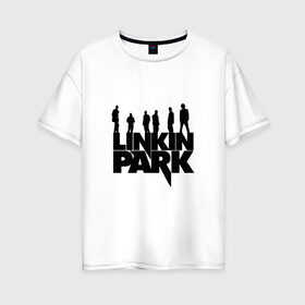 Женская футболка хлопок Oversize с принтом Linkin Park в Санкт-Петербурге, 100% хлопок | свободный крой, круглый ворот, спущенный рукав, длина до линии бедер
 | bennington | chester | linkin park | альтернативный | беннингтон | группа | ленкин | линкин | майк | метал | музыкант | ню | нюметал | парк | певец | рок | рэп | честер | электроник