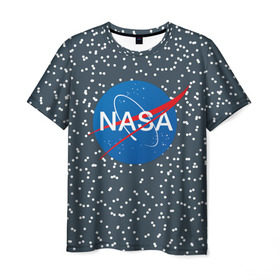 Мужская футболка 3D с принтом NASA в Санкт-Петербурге, 100% полиэфир | прямой крой, круглый вырез горловины, длина до линии бедер | nasa | star | звезды | космос | наса