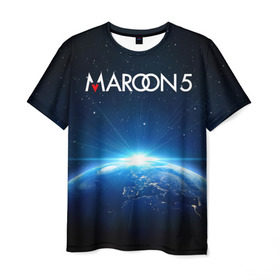 Мужская футболка 3D с принтом Maroon 5 в Санкт-Петербурге, 100% полиэфир | прямой крой, круглый вырез горловины, длина до линии бедер | Тематика изображения на принте: adam | levine | maroon 5 | адам | левин | марун 5