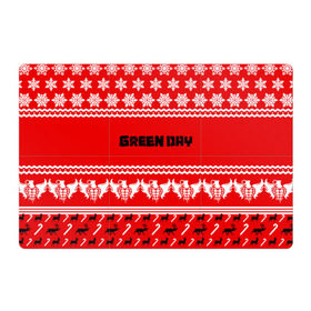 Магнитный плакат 3Х2 с принтом Праздничный Green Day в Санкт-Петербурге, Полимерный материал с магнитным слоем | 6 деталей размером 9*9 см | green day | билли джо армстронг | грин дей | зелёный день | майк дёрнт | тре кул