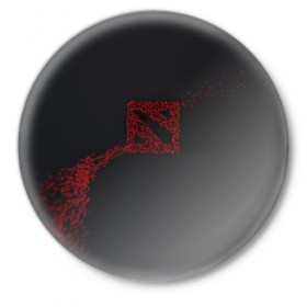 Значок с принтом Dota 2 (Logo art) в Санкт-Петербурге,  металл | круглая форма, металлическая застежка в виде булавки | 