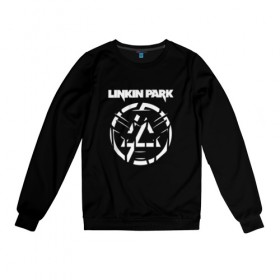 Женский свитшот хлопок с принтом Linkin Park в Санкт-Петербурге, 100% хлопок | прямой крой, круглый вырез, на манжетах и по низу широкая трикотажная резинка  | 