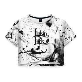 Женская футболка 3D укороченная с принтом Linkin Park в Санкт-Петербурге, 100% полиэстер | круглая горловина, длина футболки до линии талии, рукава с отворотами | chester bennington | linkin park | беннингтон честер | линкин парк
