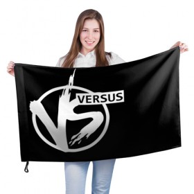 Флаг 3D с принтом VERSUS в Санкт-Петербурге, 100% полиэстер | плотность ткани — 95 г/м2, размер — 67 х 109 см. Принт наносится с одной стороны | battle | versus | батл | версус