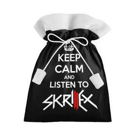 Подарочный 3D мешок с принтом Skrillex keep calm в Санкт-Петербурге, 100% полиэстер | Размер: 29*39 см | dub step | dubstep | keep calm | skrillex | даб степ | дабстеп | диджей | драм энд басс | скрилекс