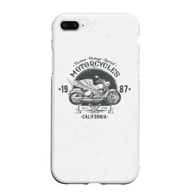 Чехол для iPhone 7Plus/8 Plus матовый с принтом Vintage motocycle в Санкт-Петербурге, Силикон | Область печати: задняя сторона чехла, без боковых панелей | harley | motorbike | motorcycle | race | rider | ryder | skull | speed | байк | гонки | гонщик | мото | мотобайк | мотоцикл | райдер | скорость | харлей | череп